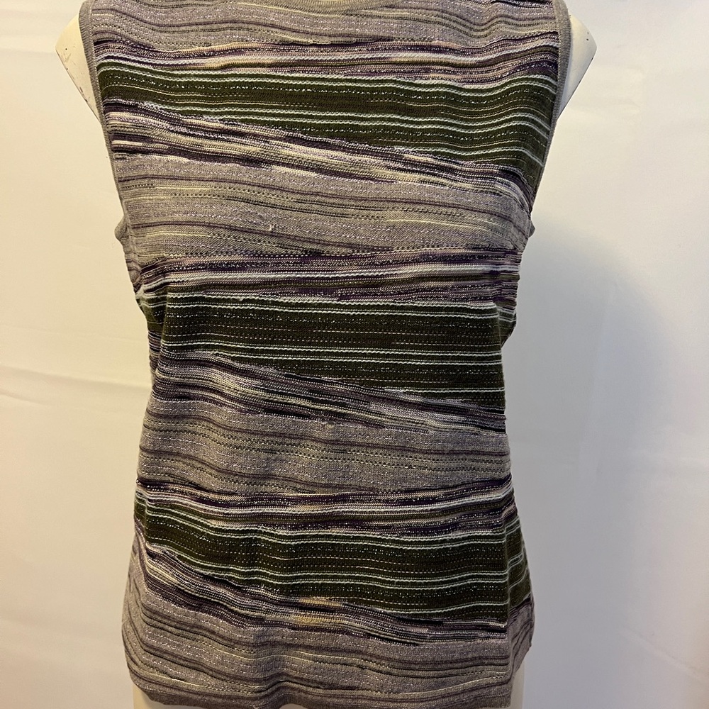 Missoni Purple and Black Cardigan Sweater with Matching Tank. 2 Pieces.